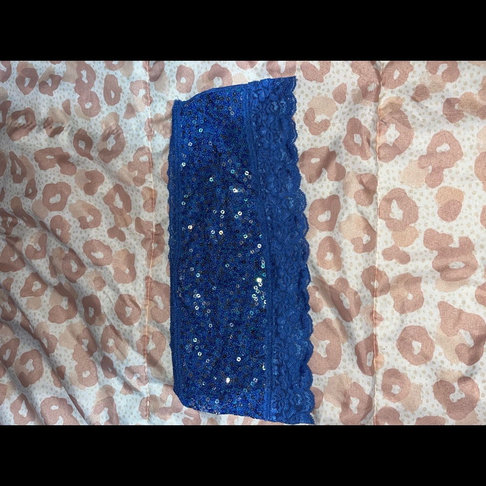 blue sequin bralette